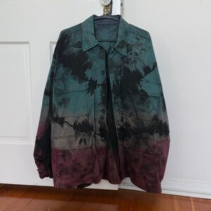 Tie-Dye Button-Up Jacket